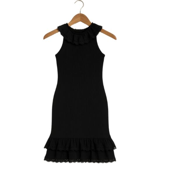 Majorelle Olea Ruffle Knit Mini Dress – Black – NWOT Size XS - Picture 4 of 4